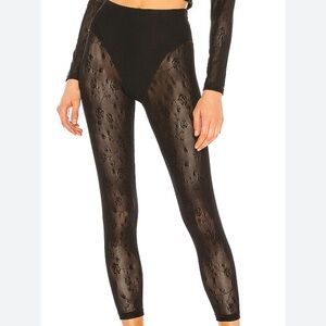 Adam seldman lace leopard black sheer leggings xs
